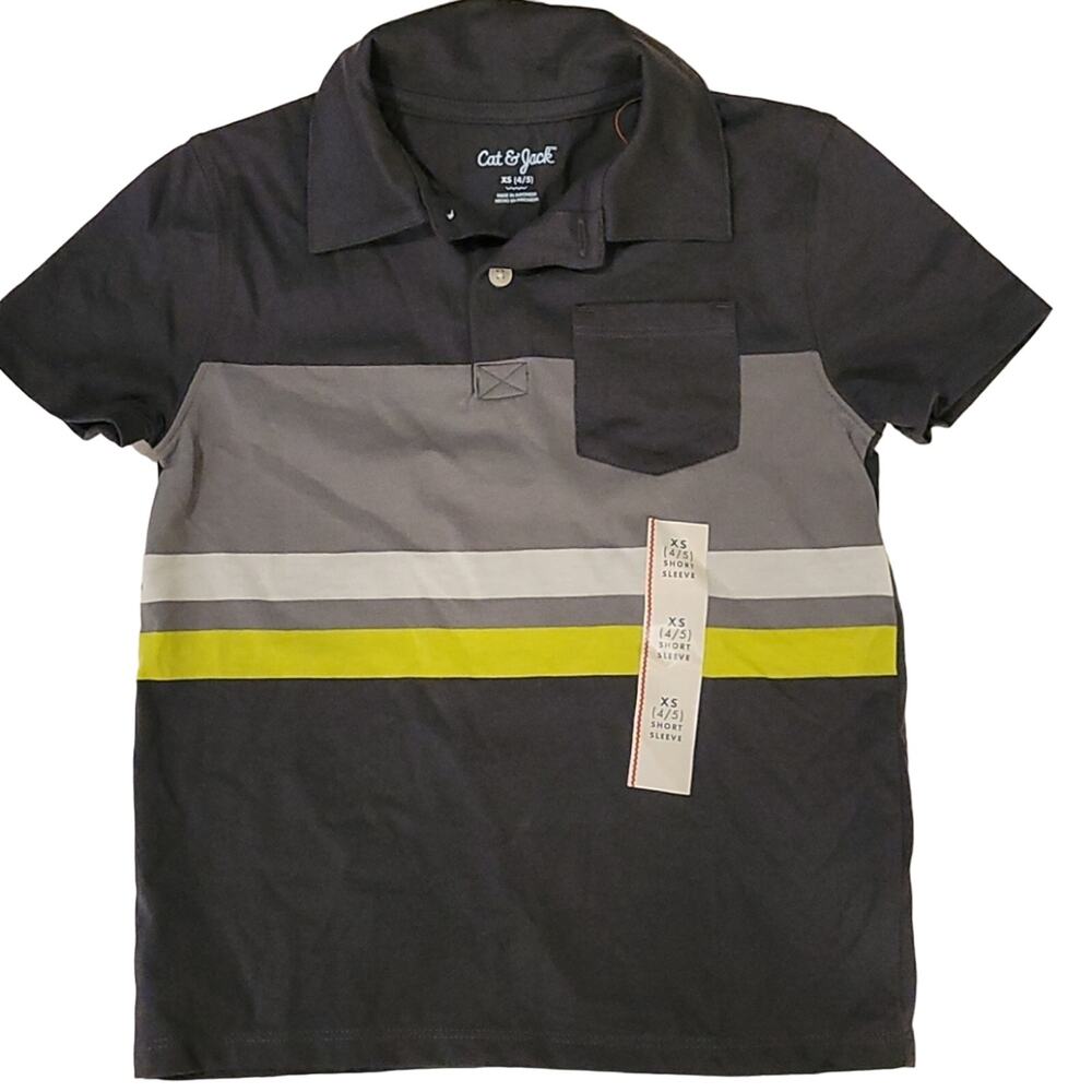 Cat & Jack Boys Brown Polo Shirt, Sz XS, NWT